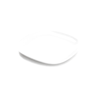 P-808 white porcelain square dinner plate 10 inch on white