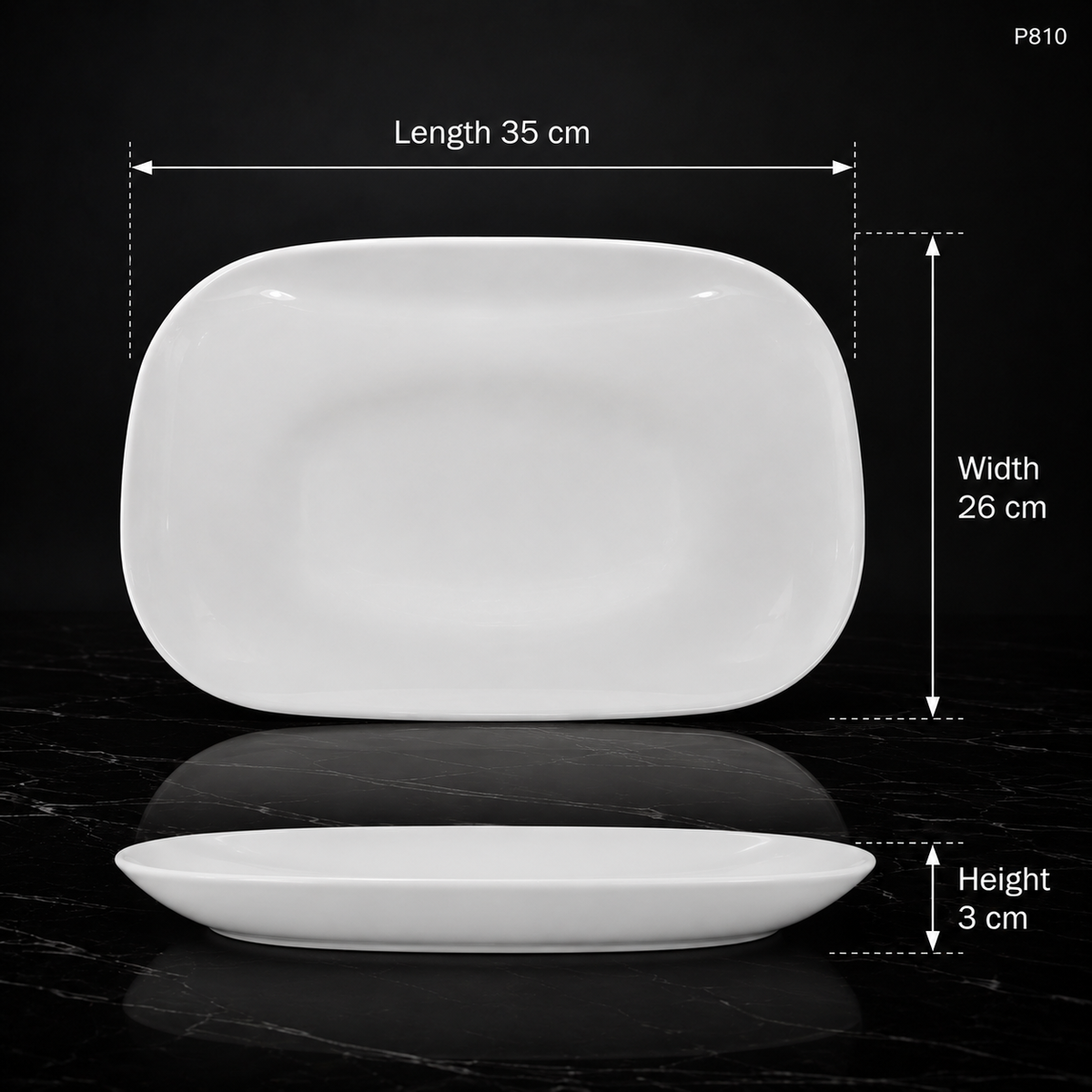 P810 serving platter with food
