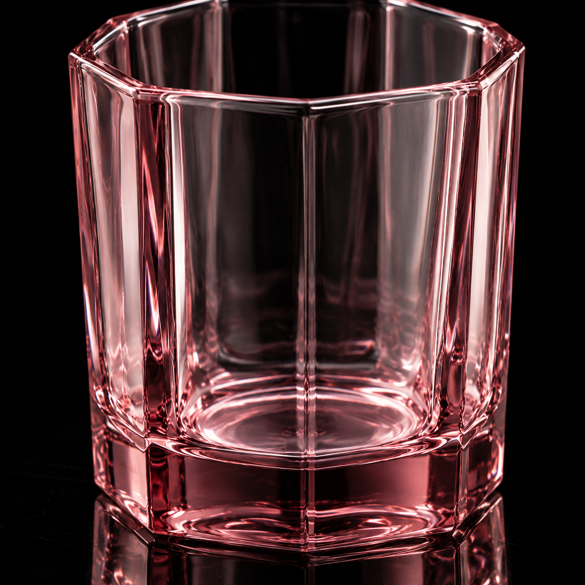 Rose crystal octagonal tumbler detail