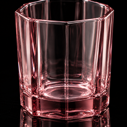Rose crystal octagonal tumbler detail