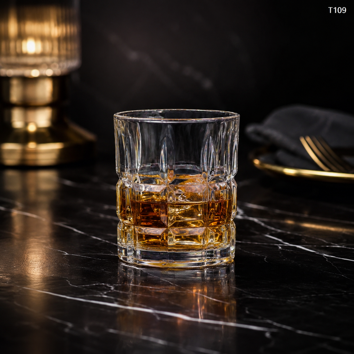T109 old fashioned lowball glass lifestyle set of 6