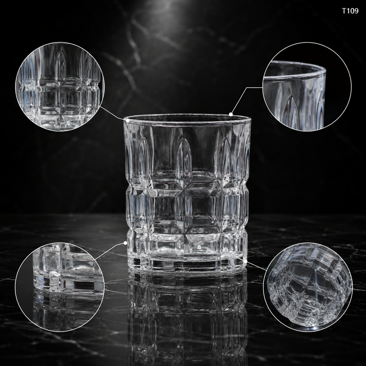 T109 old fashioned lowball glass feature infographic