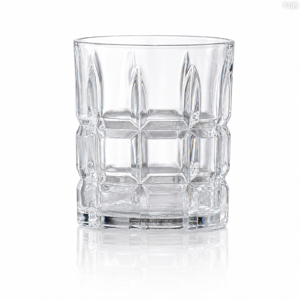 T109 old fashioned lowball glass white background