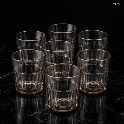 T113 old fashioned lowball glass dark view