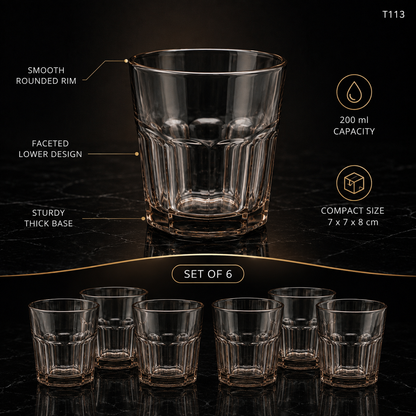 T113 old fashioned lowball glass lifestyle set of 6