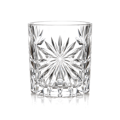 T-121 starburst cut old fashioned glass 218 ml on white