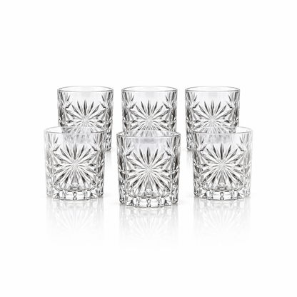 T-121 set of 6 starburst tumblers on white