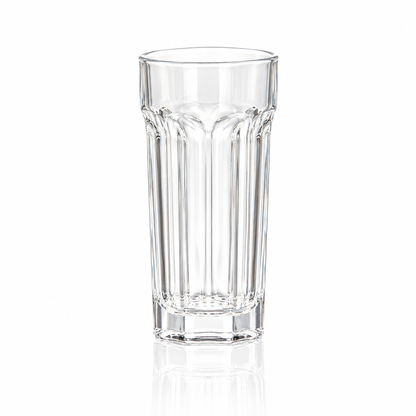 Paneled crystal highball glass