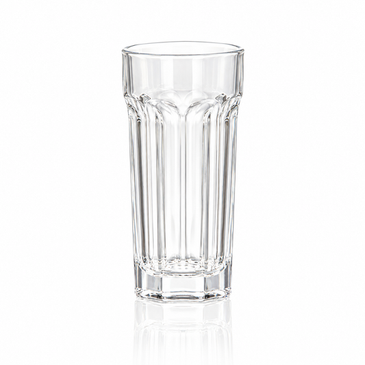 Paneled crystal highball glass
