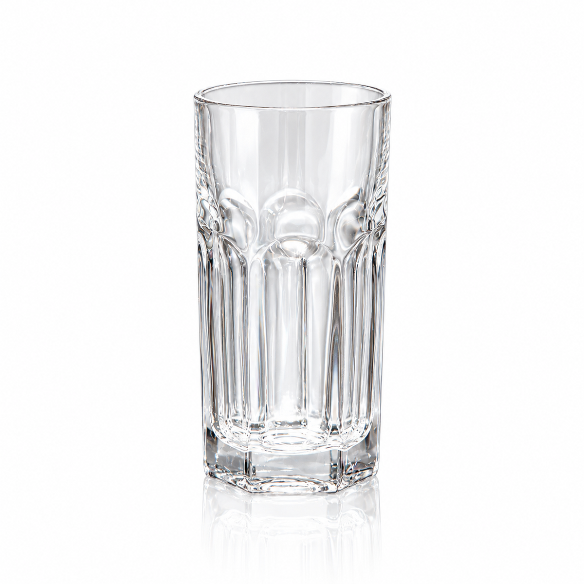 Fluted crystal highball glass
