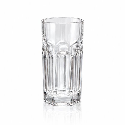 Fluted crystal highball glass