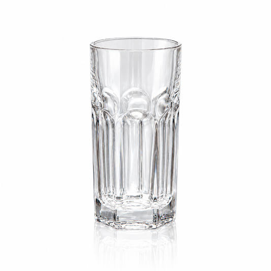 Fluted crystal highball glass