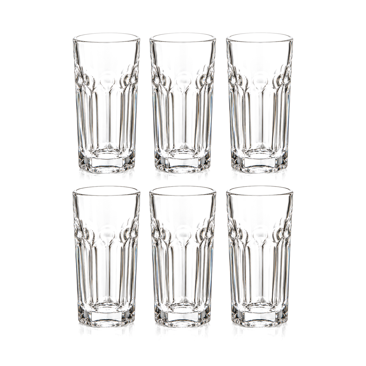 Fluted crystal highball glass set
