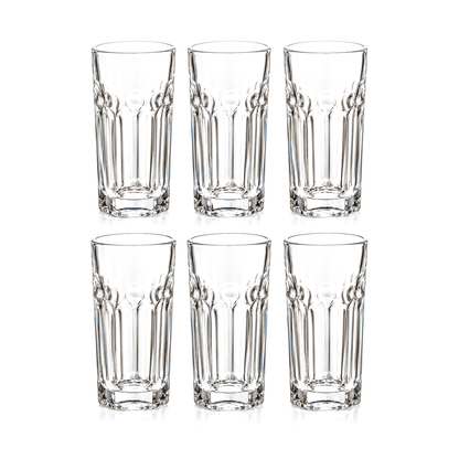 Fluted crystal highball glass set