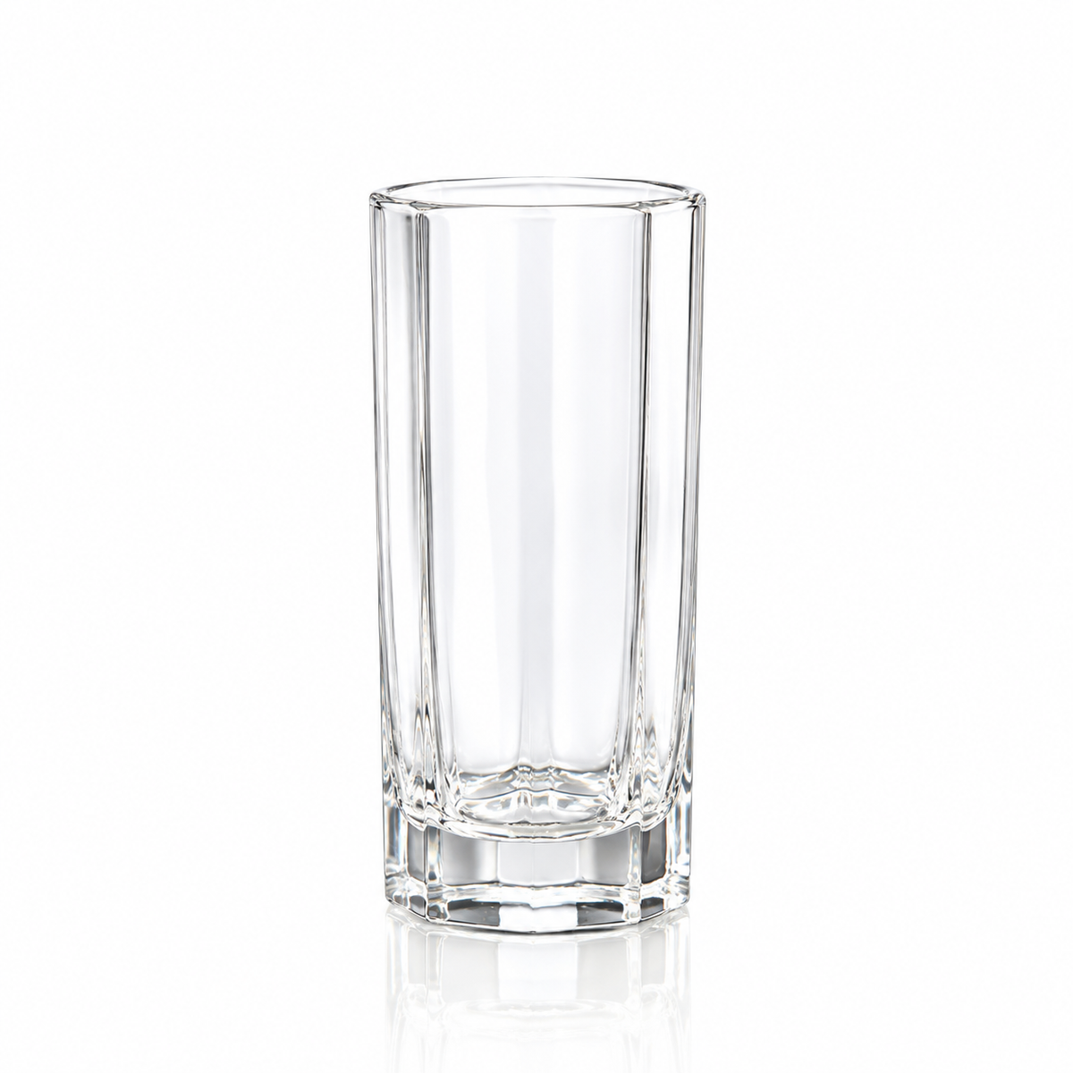 Octagonal glass highball tumbler