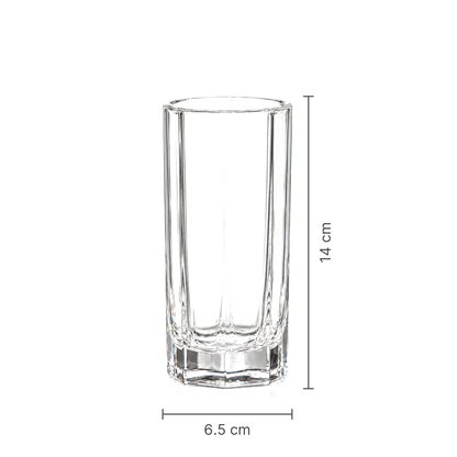 Octagonal glass highball tumbler set