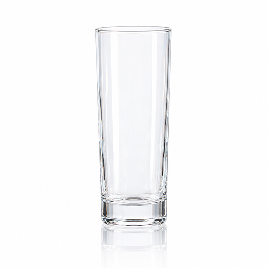 Clear tall highball glass