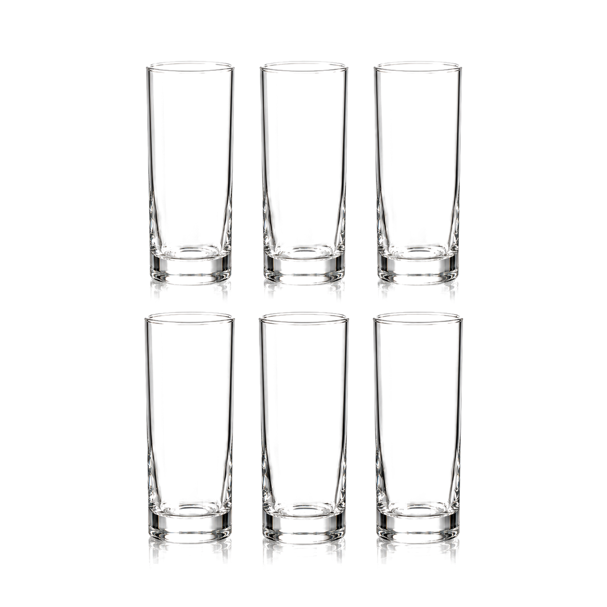 Clear tall highball glass set