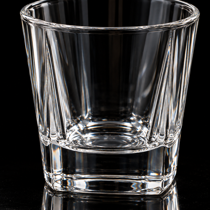 Faceted crystal lowball glass detail