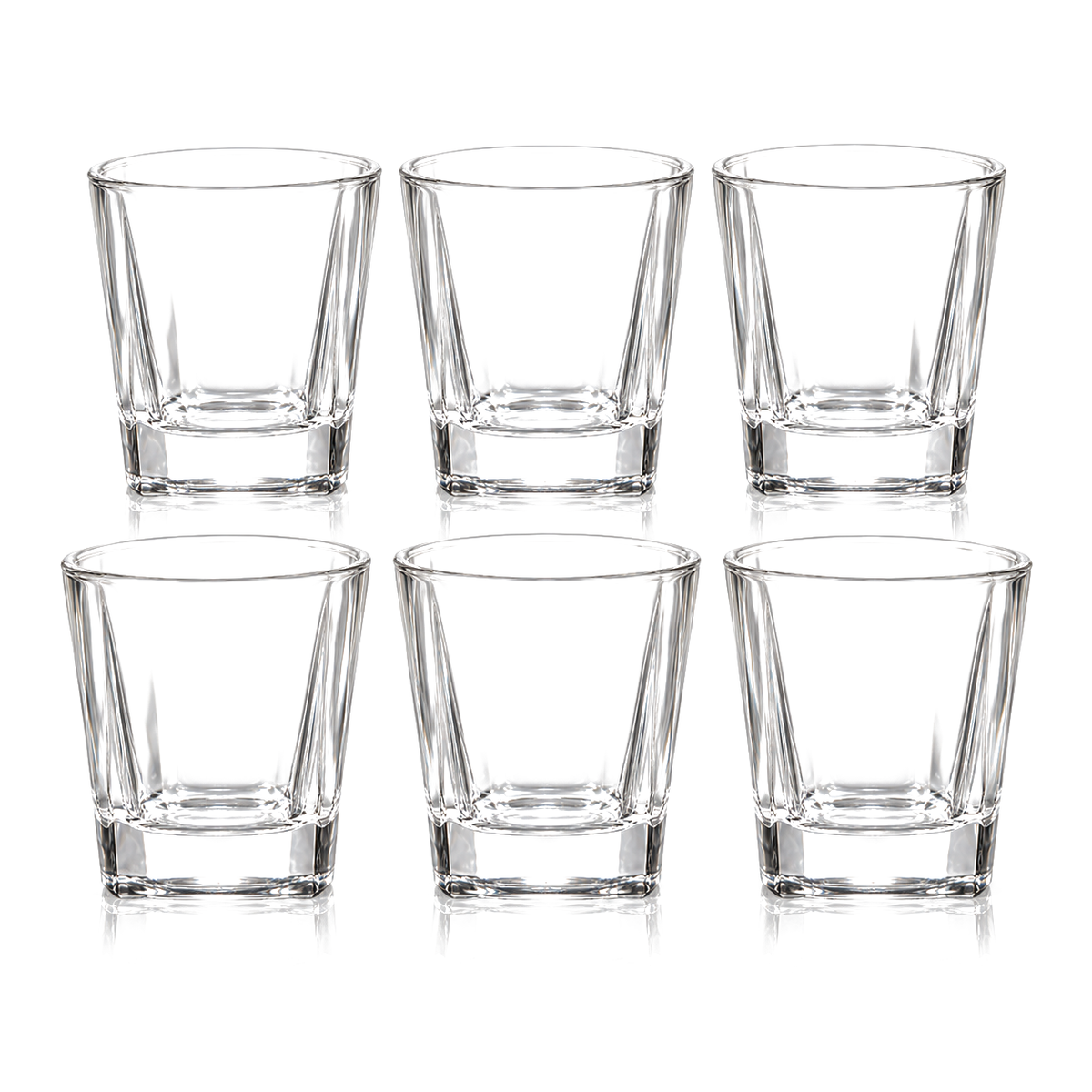 Faceted crystal lowball glass set