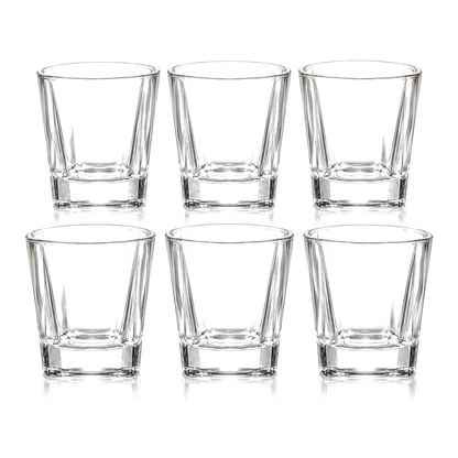 Faceted crystal lowball glass set