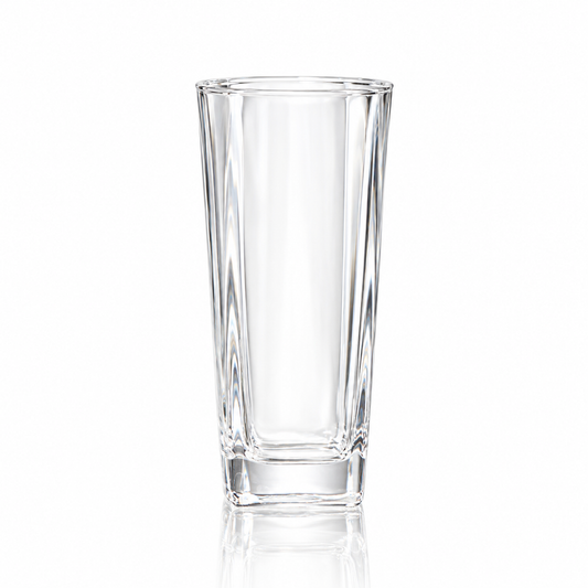 Faceted crystal highball glass