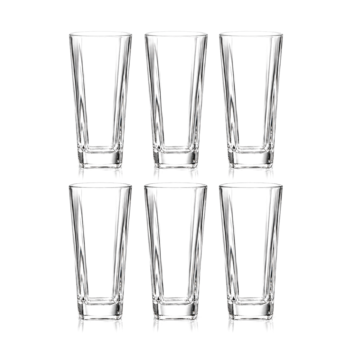 Faceted crystal highball glass set