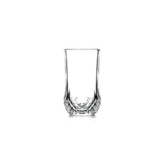 T-140 diamond-cut highball glass on white
