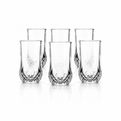 T-140 diamond-cut highball glass set of 6