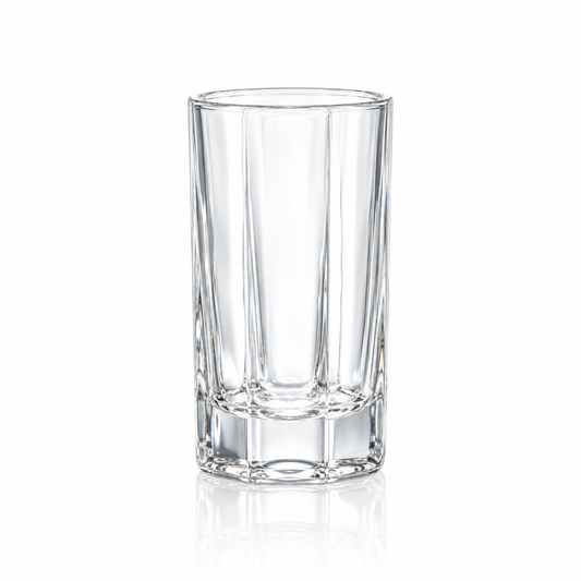 Faceted crystal highball glass