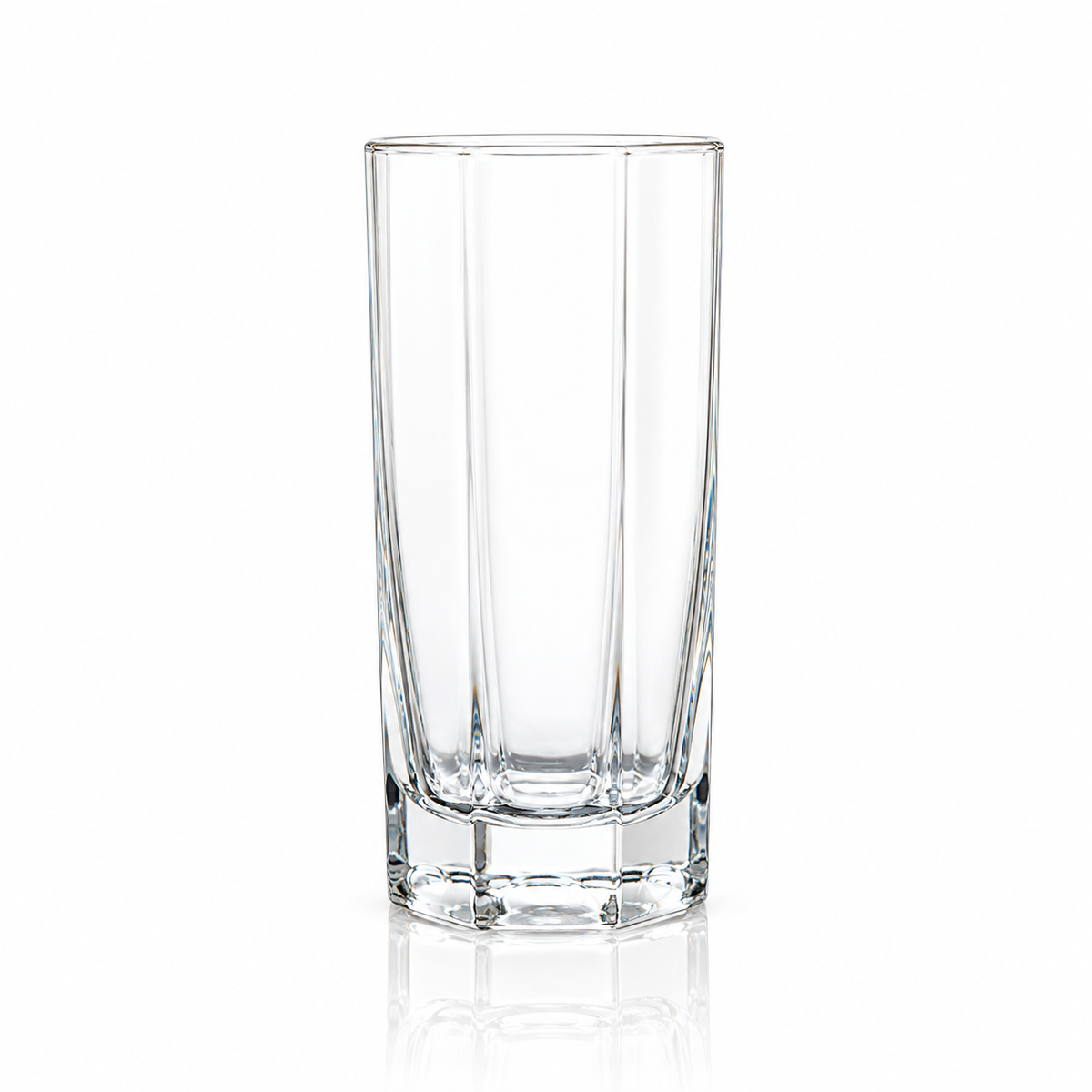 Octagonal crystal highball glass