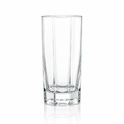 Octagonal crystal highball glass