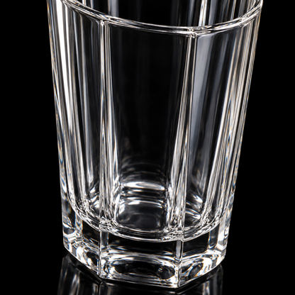 Octagonal crystal highball glass detail
