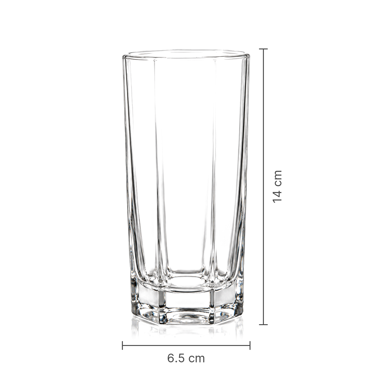 Octagonal crystal highball glass set