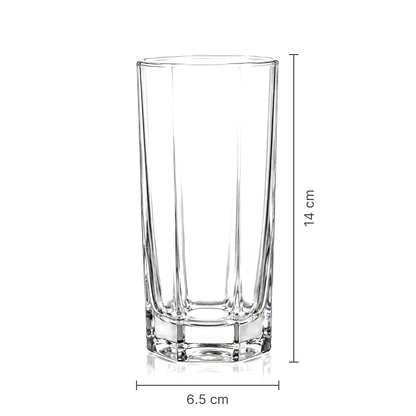 Octagonal crystal highball glass set