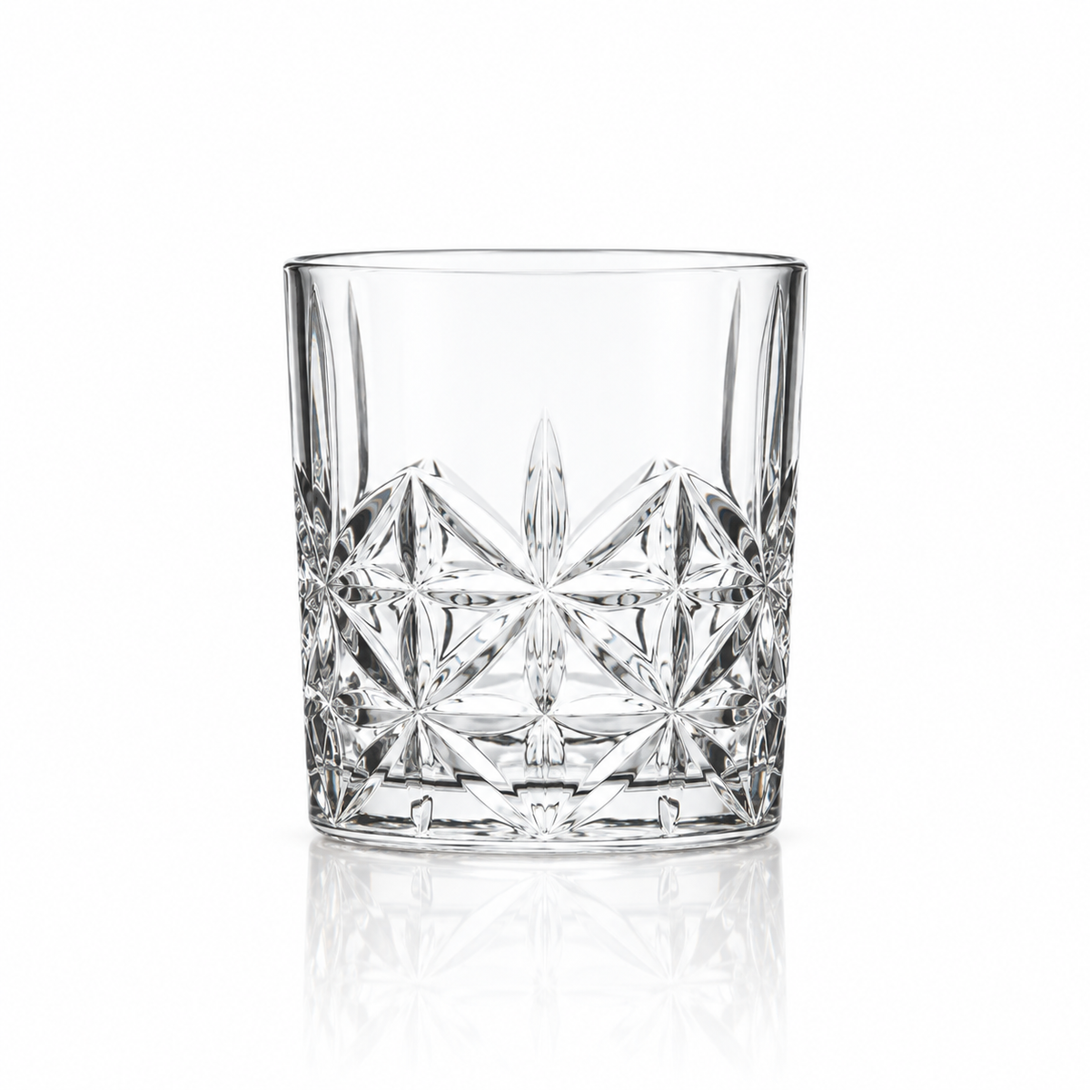 T-152 star-cut old fashioned glass 340 ml on white