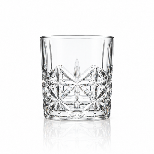 T-152 star-cut old fashioned glass 340 ml on white