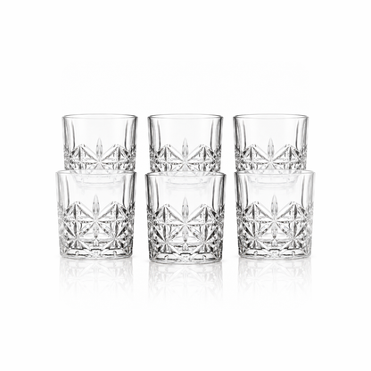 T-152 set of 6 star-cut tumblers on white