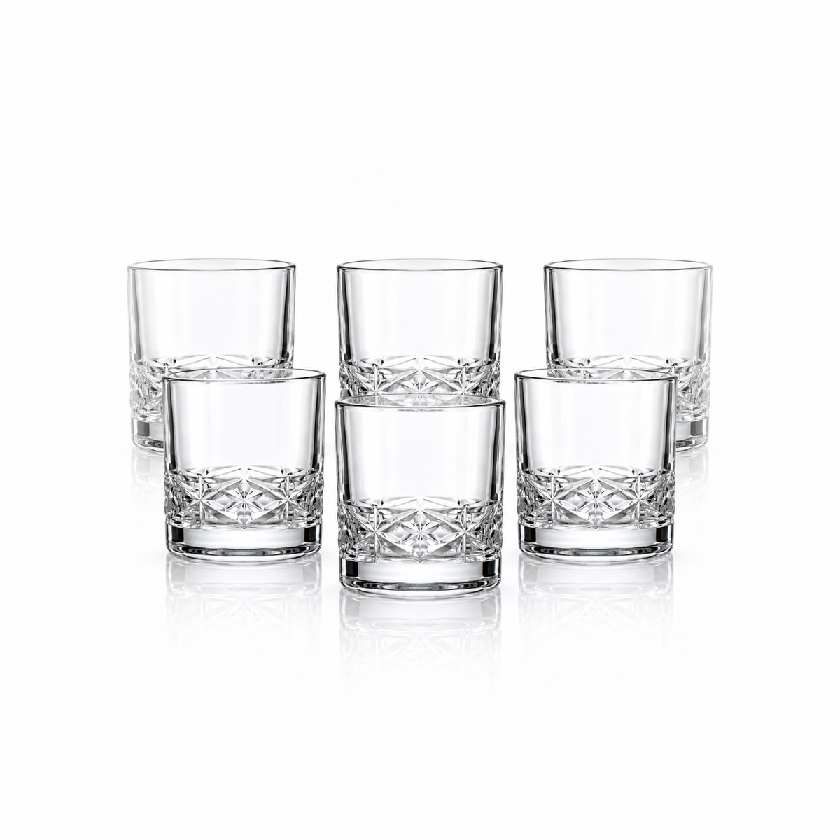 T-214 set of 6 star-cut tumblers on white