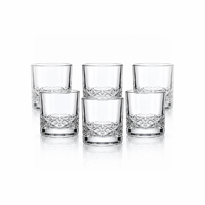 T-214 set of 6 star-cut tumblers on white