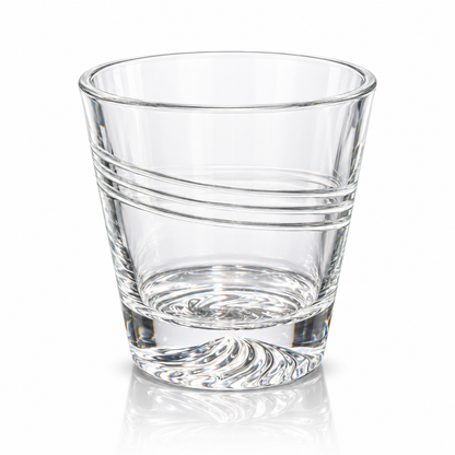 Crystal lowball glass with ring lines