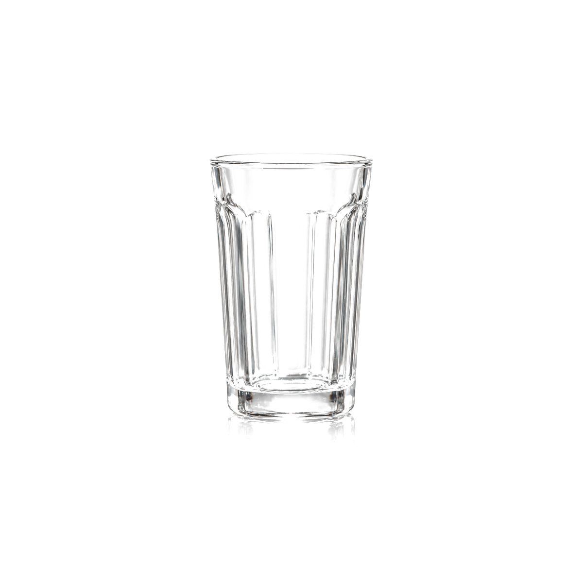 T-304 fluted highball glass on white