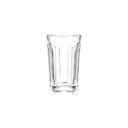 T-304 fluted highball glass on white