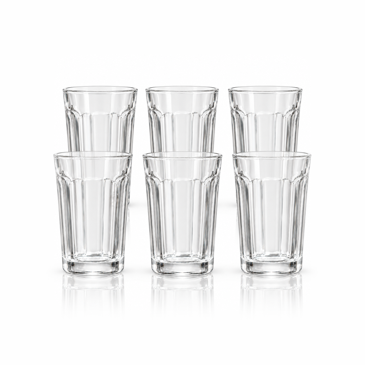 T-304 fluted highball glass set of 6