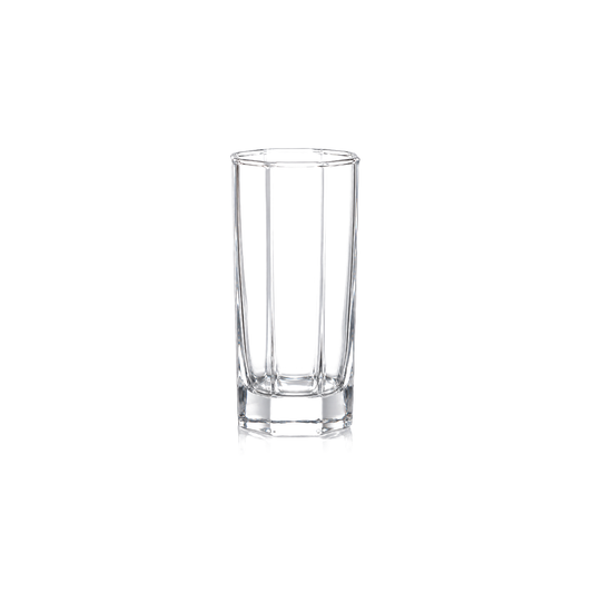T-306 clear octagonal highball glass on white