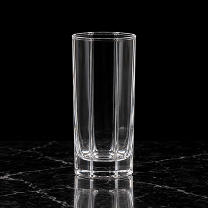 T-306 octagonal highball glass on black marble