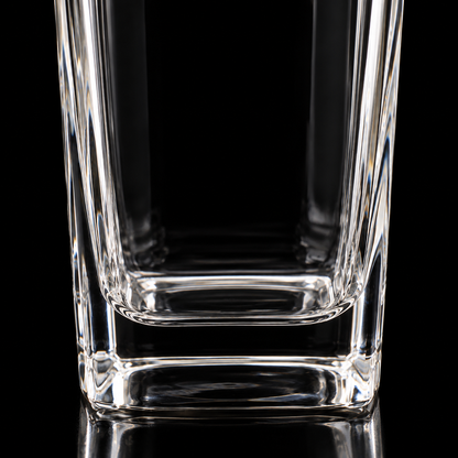 Highball glass base close-up