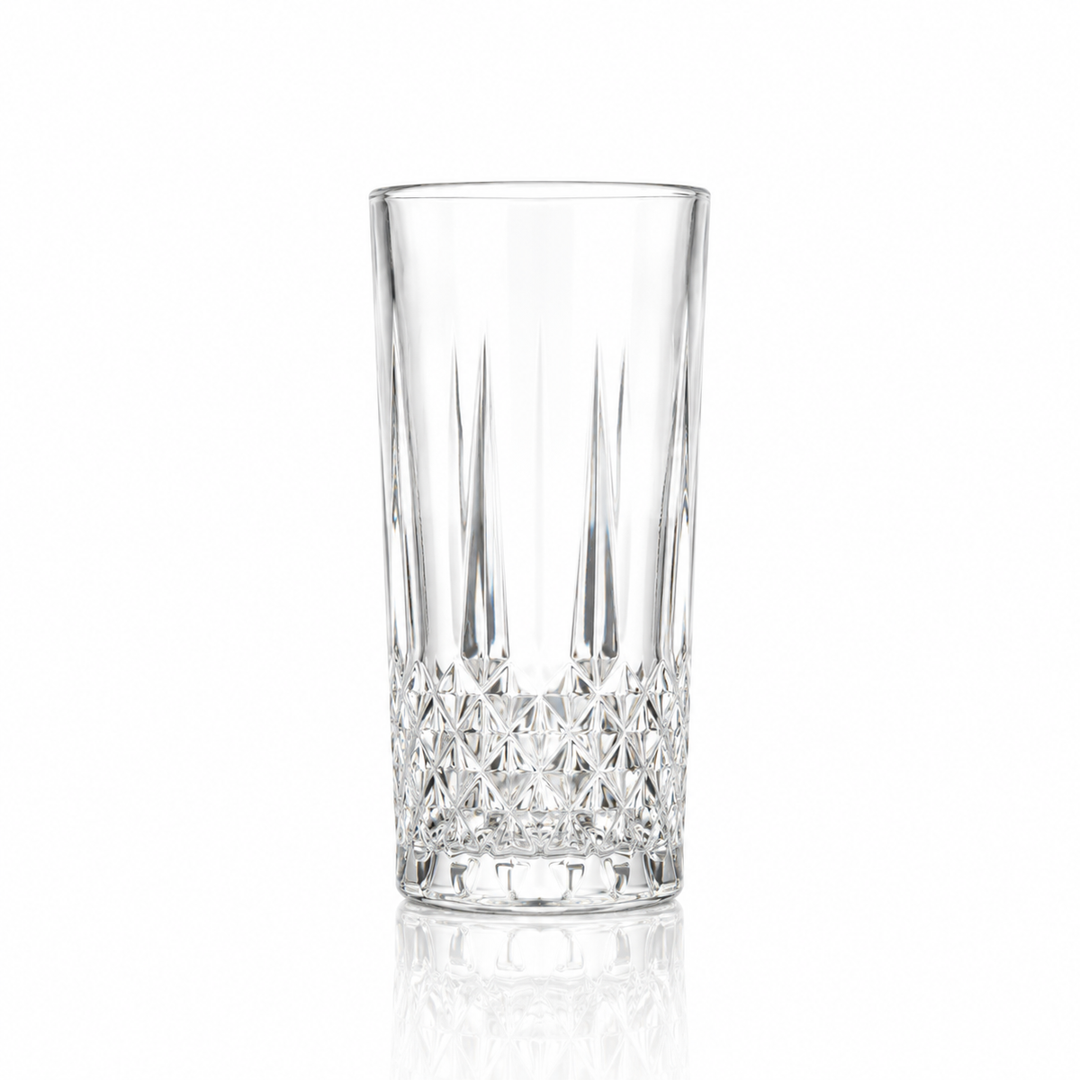 T-414 cut crystal highball glass on white