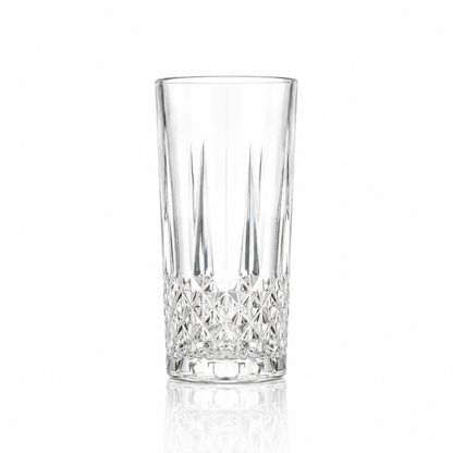 T-414 cut crystal highball glass on white