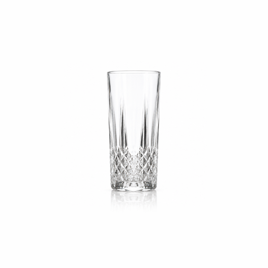 T-414 cut crystal highball glass on white